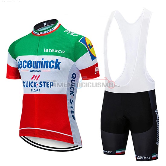 Abbigliamento Ciclismo Deceuninck Quick Step Manica Corta 2019 Verde Bianco Rosso